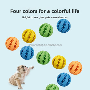 Jouet pour animaux de compagnie indestructible en forme de balle, jouet à mâcher interactif en caoutchouc naturel durable pour les chiens qui mâchent fortement, nettoyage des dents - Product Image 5