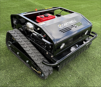 Mesin Pemotong Rumput Robot Otomatis Cartiwell Kelas Industri 28V 4-Tak untuk Lereng dengan Kotak Rumput dan Remote Kontrol