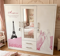 Armoire en acier antipoussière avec portes, pour chambre à coucher, maison de location, rangement des vêtements de bébé et organisation du domicile, meuble à vêtements.