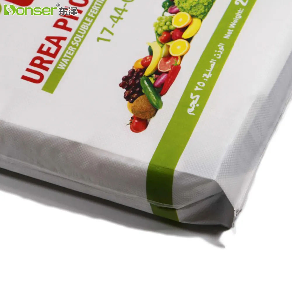 Saco de fertilizante personalizado de 25 kg Fábrica OEM Reciclável Fósfato Fertilizante solúvel em água sacos tecidos PP para Fornecedores de Fertilizantes