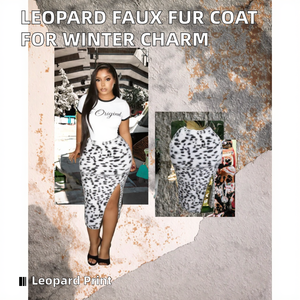 Conjunto de <span class=keywords><strong>Ropa</strong></span> Femenina a la Moda, Nuevo Conjunto de Falda y Top de 2 Piezas con Estampado de Leopardo, Sexy y Ajustado, Largo por Encima de la Rodilla - Product Image 2