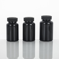 120cc 150cc Mat En Plastique Noir Bonbons Médical Vitamine Bouteilles En Plastique Pilule Capsule Bouteilles Médecine Bouteilles En Plastique