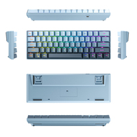 68 Keys Compact Wired Mechanical Keyboard Single Mixed Backlight 50M Clicks Anti-Ghosting Double-Shot Keycaps for Gaming Office