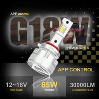 Faros Delanteros LED G18W para Automóviles Fabricados por Gview, Control por Aplicación Móvil, 130 W, 40000 Lúmenes, 9005 9006, Kit de Actualización Inteligente