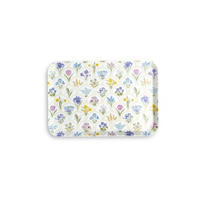Bestwares Großhandel Anpassbares Rechteckiges Melamin-Serviertablett Frühlingsgemischtes Blumenmuster für Heim-, Hotel- und Restaurantgebrauch - Product Image 1
