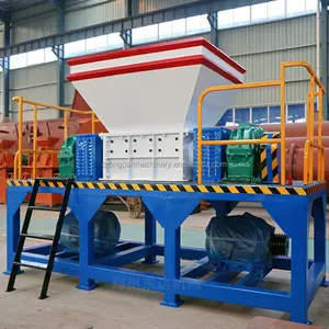 Two Shaft Shredder Waste Plastic Used Rubber Tires Recycling Machines Double Shaft Shredder Scrap Metal Recycling Equipment