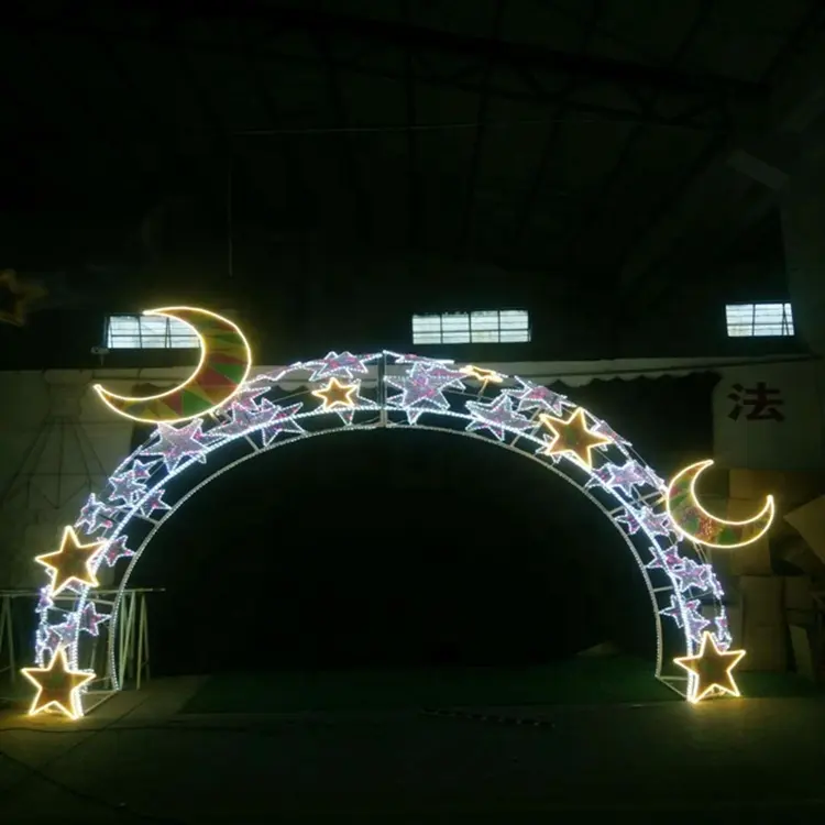 Factory Price New Design LED 3D christmas decorations rop Large Arch Motif Light for outdoor Decoration