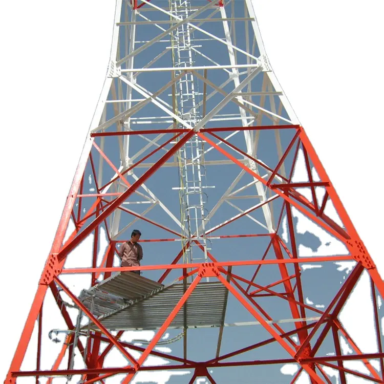 돛대 안테나 대피소 70 미터 4 다리 격자 자활하는 철탑 강철 구조물 3G 4G 5G 통신 탑
