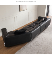 2025 italien minimaliste en cuir canapé ensemble lumière luxe doux canapé couche supérieure peau de vache droit 4 personnes coin pour salon
