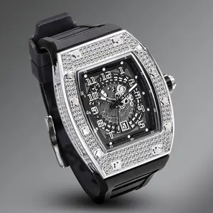 New Jewelry Accessories Large Face Ice Out Diamond Sport Stylish Men's Quartz Watches