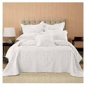 High Quality Elegant Home Goods <strong>White</strong> Embroidery Design <strong>Bedspread</strong> Used for Home or Hotels - Product Image 1