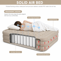 Matelas Gonflable Double avec Pompe à Batterie Intégrée, PVC Floqué, Rehaussé 40cm, Portable pour la Maison et le Camping OEM