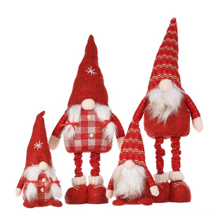 Décoration de Noël, fil à tricoter, jambe télescopique, Noe Goblin, poupée de fenêtre, ornements, poupée sans visage, musicale, animée, écologique - Product Image 1