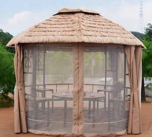 Padiglione con Tetto di Paglia per Esterni Cortile Giardino Tenda a Baldacchino di Paglia Pergola per il Tempo Libero - Product Image 2