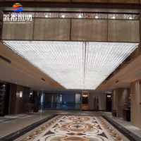 Lustre LED à télécommande à haut rendement lumineux Club-house Hôtel Luminaires suspendus en cristal personnalisés de grande taille