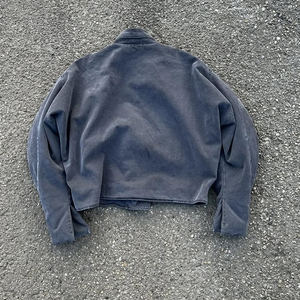 Canard enduit personnalisé toile imperméable à capuche détresse col montant unisexe travail camionneur blouson de bombardier - Product Image 4