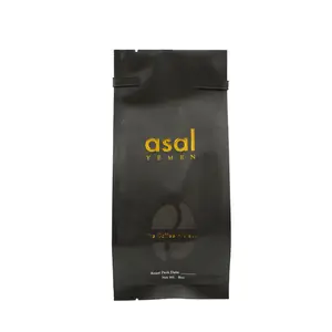 Hoge Kwaliteit Zwart Custom Labels Zijvouw Vochtbestendig Tin Stropdas Koffie Zak Met Zak Clip