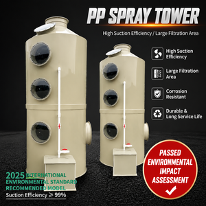 Tour de Lavage en PP Respectueuse de l'Environnement, Utilisée pour le Traitement des Gaz d'Échappement Acides. Chambre de réaction d'échappement, Atelier - Product Image 1