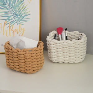 Factory Hot Sale <b>Storage</b> <b>Baskets</b> Woven Cotton Rope <b>Basket</b> Organizing Home Decoration - Product Image 5