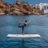 Plateforme de yoga flottante gonflable portable, large planche de yoga rectangulaire pour exercices aquatiques en extérieur, tapis de fitness