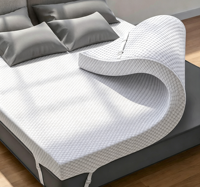 Surmatelas en mousse à mémoire de forme portable et doux pour la peau avec housse lavable pour lit adulte, chambre et maison