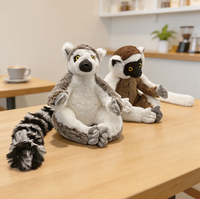 Peluche de lémur à queue annelée réaliste, jouet animal de la forêt personnalisé, différents styles, singe en peluche réaliste