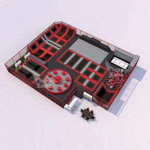 Grand <span class=keywords><strong>parc</strong></span> de trampoline intérieur personnalisé commercial pour équipement de jeu doux de divertissement familial avec parcours d'obstacles Ninja Tag Arena - Product Image 1