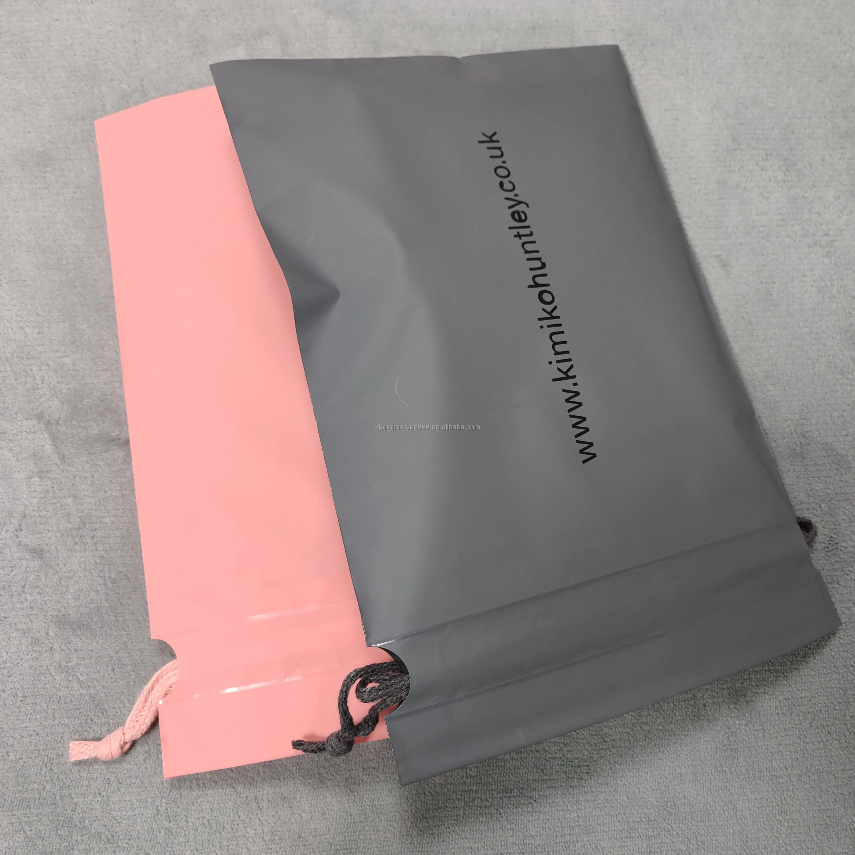 Custom Design Plastic Draw String Bag For Clothes Packing