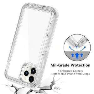 Funda protectora transparente tres en uno a prueba de golpes para iPhone 17, 16e, 14, 13, 12, 11, 15 Pro Max, nueva. - Product Image 4