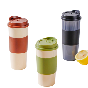 Eco- Friendly <b>Reusable</b> Coffee <b>Cup</b> Plastic Custom Logo Coffee Mugs Travel Bamboo Fiber Coffee Office Use Mug for With Lid - Product Image 1