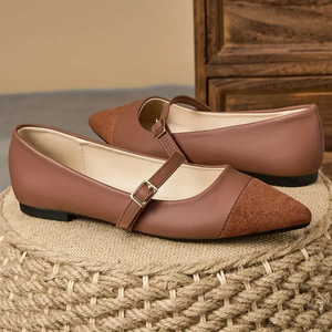 Chaussures plates à bout pointu en patchwork de 35 à 45 couleurs pour femmes, ballerines, nouveau style, chaussures décontractées assorties en <span class=keywords><strong>marron</strong></span> - Product Image 6