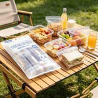 Sacs de conservation alimentaire à double fermeture éclair, sacs en plastique transparent réutilisables et refermables pour la conservation des aliments au réfrigérateur