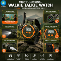 Reloj Walkie Talkie para Niños con Brújula, Luz, Cronómetro, Fecha, Recargable por USB, Juego de Aventura Espía al Aire Libre para Niños
