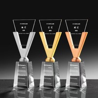 Trophées et récompenses en verre écologique en gros, gravés par UV, cadeaux promotionnels pour salons professionnels, cadeaux de bienvenue pour cérémonies d'entreprise