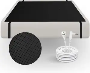 Matras kulit imitasi karbon konduktif, penutup ranjang penuh tidak beracun dengan bantalan pembumian kabel - Product Image 1