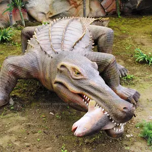 Zoo Park Custom Animatronic Sarcosuchus Model Walking Animals Crocodile Statue Life Size Artificial Animals