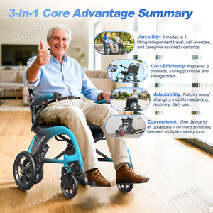 2025 tren kursi roda daya 3 dalam 1 Silla De Ruedas electrica 150kg Memuat serat karbon orang tua lipat ringan Walker - Product Image 5