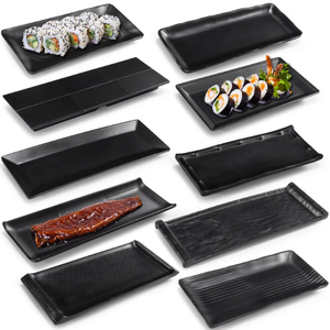 Siyah Dikdörtgen Şarj Tabağı Servis Tabağı Meze Atıştırmalık Parti İkramı Yiyecek Sunumu için - Product Image 3