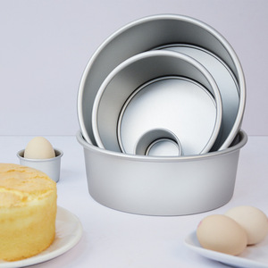 Ensemble de moules à gâteau cylindriques à fond amovible de 2, 6 et 8 pouces, antiadhésifs, pour gâteaux chiffon - Product Image 1