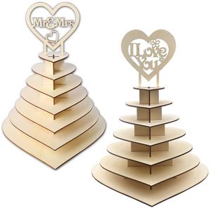 Expositor de Madera para Chocolates al por Mayor, 7 Niveles, Forma de Corazón, para Decoración de Bodas y Hogar, Dropshipping - Product Image 2