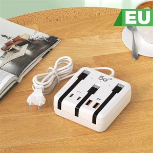 Estación de Carga Rápida USB-C PD QC 3.0 de 4 Puertos con Cables para Hogar y Oficina, Carga de Múltiples Dispositivos - Product Image 4