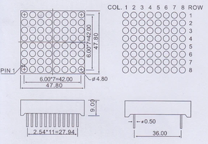 Màn hình ma trận điểm màu kép Houkem 19088 1.9 inch 8x8 - Product Image 2