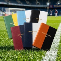 Carnet A5 avec logo, estampage à chaud doré, bicolore, reliure cousue, thème football, pour les fans de football, cadeau d'entreprise