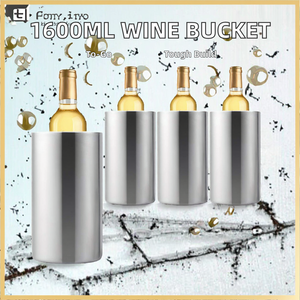 Cubo de Hielo para Vino, Portátil, Redondo, Clásico y Moderno, de Acero Inoxidable de Doble Capa, 1600 ml, Directo de Fábrica - Product Image 2