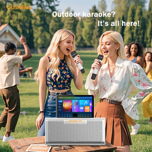 Altavoz de karaoke de pantalla inteligente todo en uno de alta calidad 2025 con 2 micrófonos para fiestas - Product Image 6