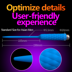 安全なシリコンバイブレーター、柔らかく柔軟な尿道刺激器、尿道バイブレーターマッサージャー、男性用アナルプラグ - Product Image 2