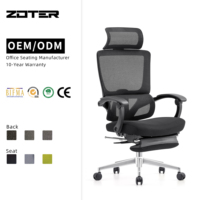 Chaise de bureau ergonomique avec repose-pieds, dossier haut, chaise pivotante pour ordinateur avec accoudoirs articulés, soutien lombaire haute résilience