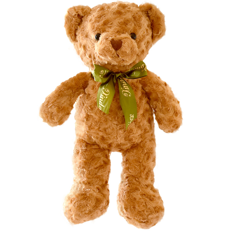 30Cm 40Cm Cổ Điển Teddy Bear Đồ Chơi Sang Trọng Thú Nhồi Bông Đồ Chơi Tùy Chỉnh Dễ Thương Nâu Trắng Teddy Bear Với Màu Xanh Lá Cây Ribbon Cho Giáng Sinh