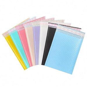 Enveloppes en polyéthylène personnalisées OEM, sacs d'expédition en plastique à bulles avec logo, pour vêtements, emballage biodégradable coloré - Product Image 4
