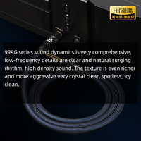 ATAUDIO kabel Audio HiFi 6.5mm, colokan TS lapis emas tembaga murni perak murni untuk Mixer gitar untuk Speaker